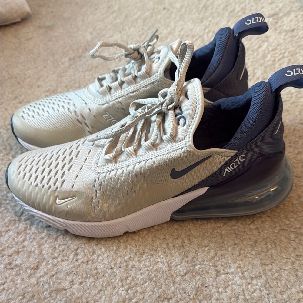Nike Air Max 270 Sneakers in Cream and Navy